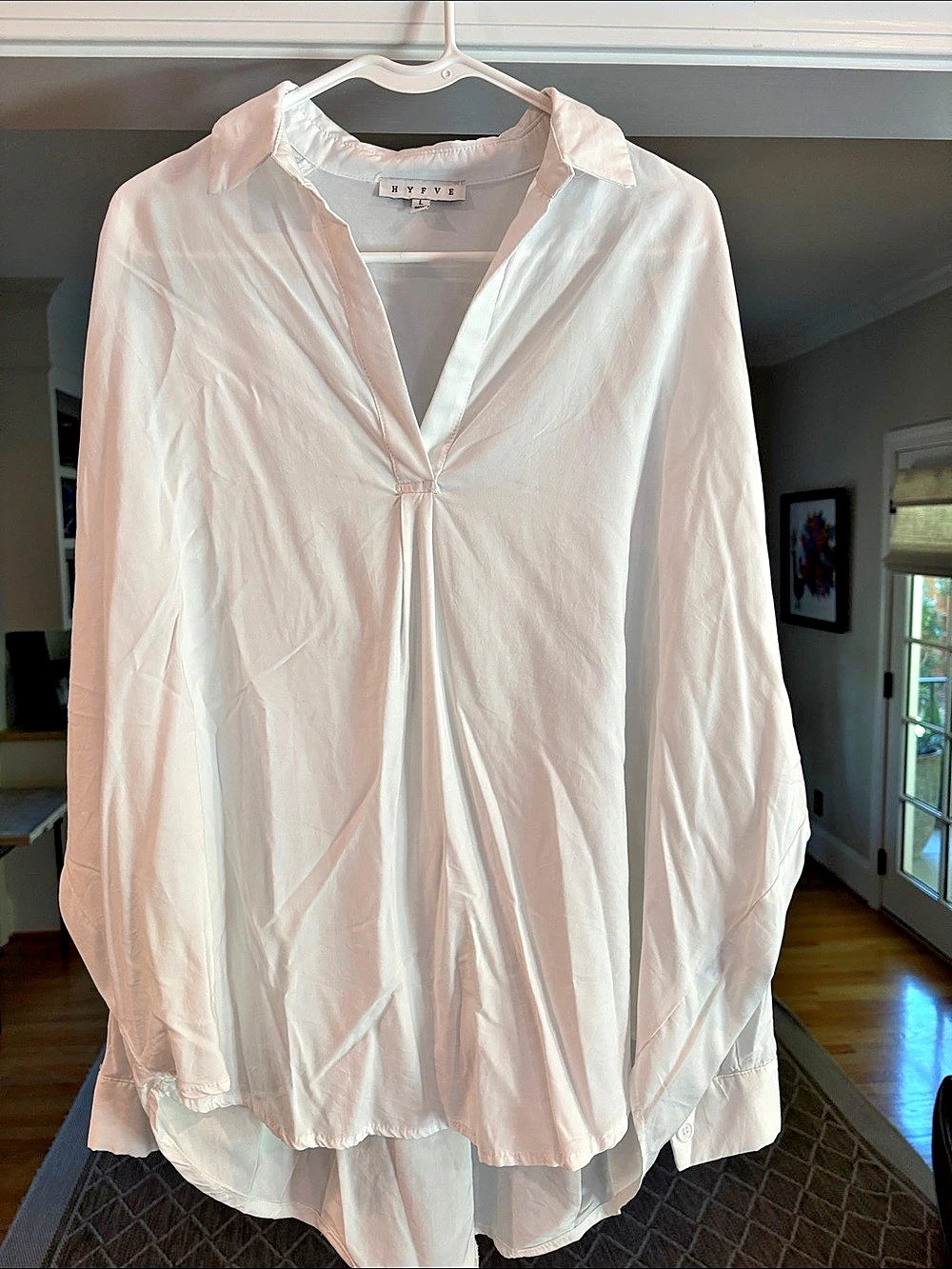 HYFVE V-Neck Blouse in White Size Large